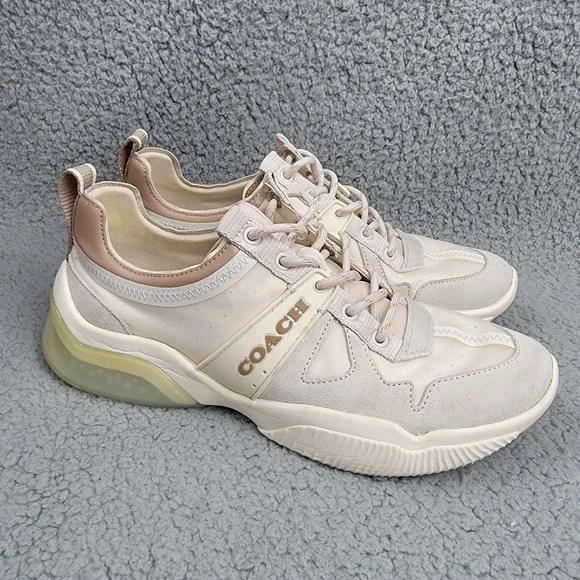 Coach Citysole Sue Runner Sneakers Womens 9B Beige Suede Athletic Low Top - Picture 1 of 11